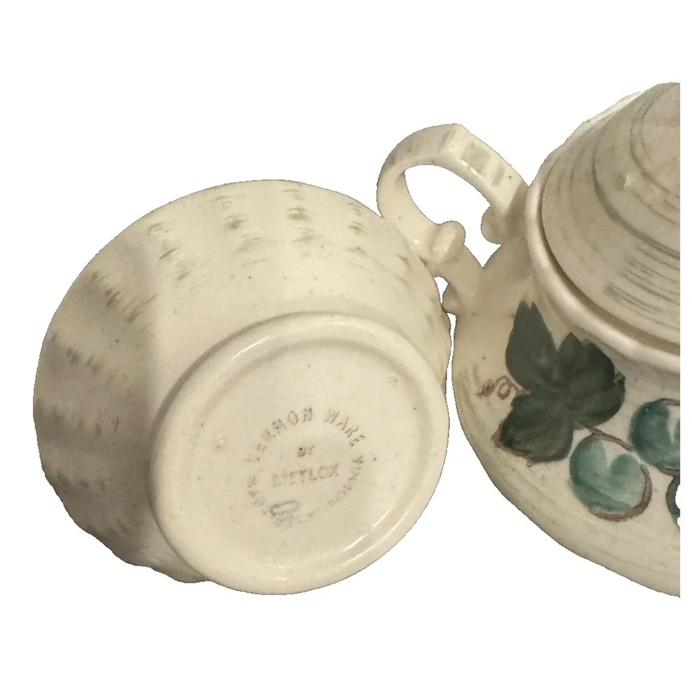 Vintage Vernon Poppytrail Ware by Metlox Vineyard Lot Creamer &‎ Sugar Bowl